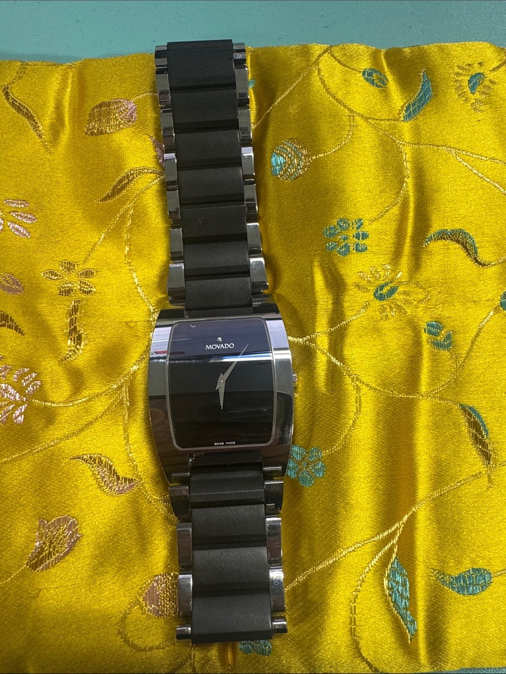 Movado Black and Silver Ceramic Bracelet Watch